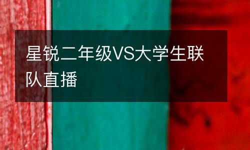 星銳二年級VS大學生聯(lián)隊直播